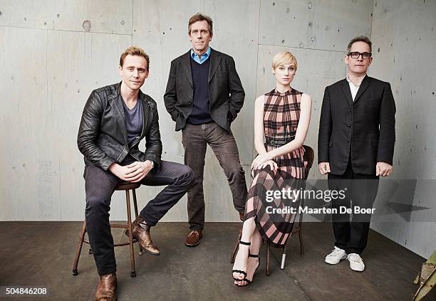 Tom Hiddleston, Hugh Laurie, Elizabeth Debicki and Tom Hollander of AMC's 'The Night Manager' poses in the Getty Images Portrait Studio at the 2016...