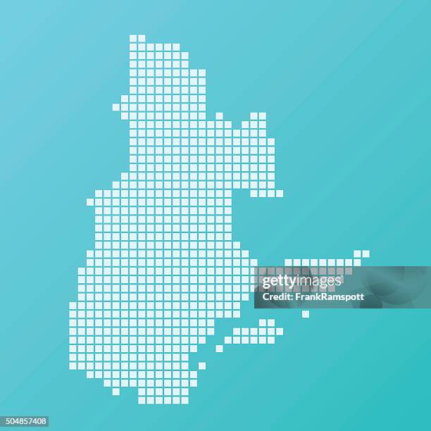 quebec map basic square pattern turquoise - quebec stock illustrations