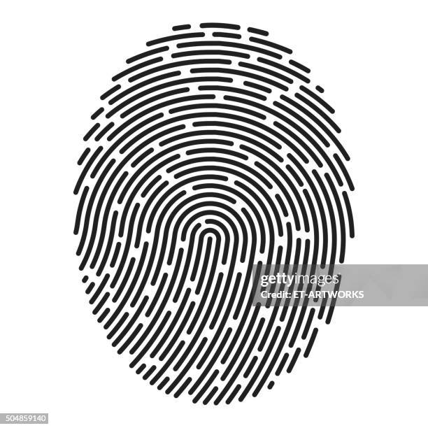 moderne fingerabdruck. vektor - computerausdruck stock-grafiken, -clipart, -cartoons und -symbole