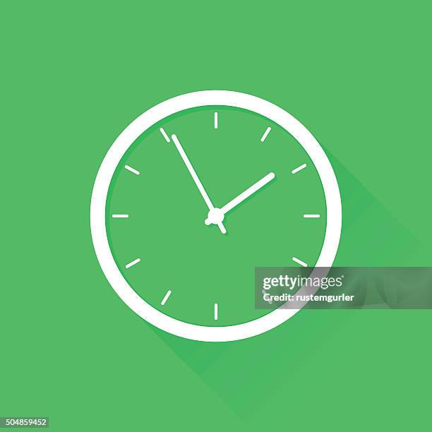 flat clock - wall clock stock illustrations