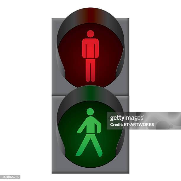 fußgänger ampeln. vektor - ampel grün stock-grafiken, -clipart, -cartoons und -symbole