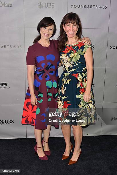 Rosie Perez and Lisa Leone attend the YoungArts Backyard Ball on January 9, 2016 in Miami, Florida.