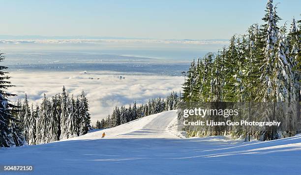 grouse mountain ski resort - grouse mountain fotografías e imágenes de stock