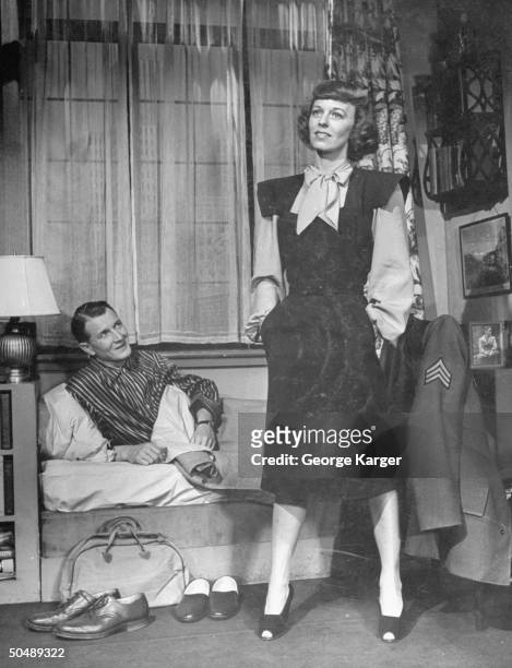 Margaret Sullavan and Elliott Nugent performing in the play, Voice of the Turtle.