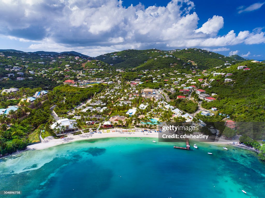 Aerial view of Water Bay, St.Thomas, US Virgin Islands