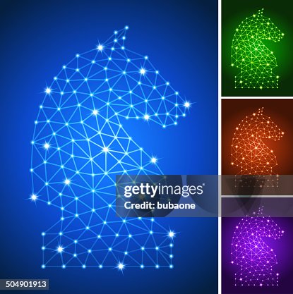Knight on triangular nodes connection structure vector art Knight on triangular nodes connection structure vector art