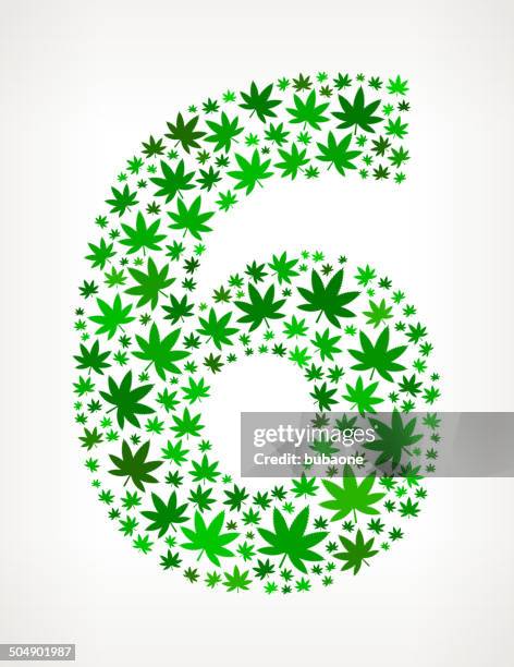 six on marijuana royalty free vector art pattern - elementary math stock illustrations
