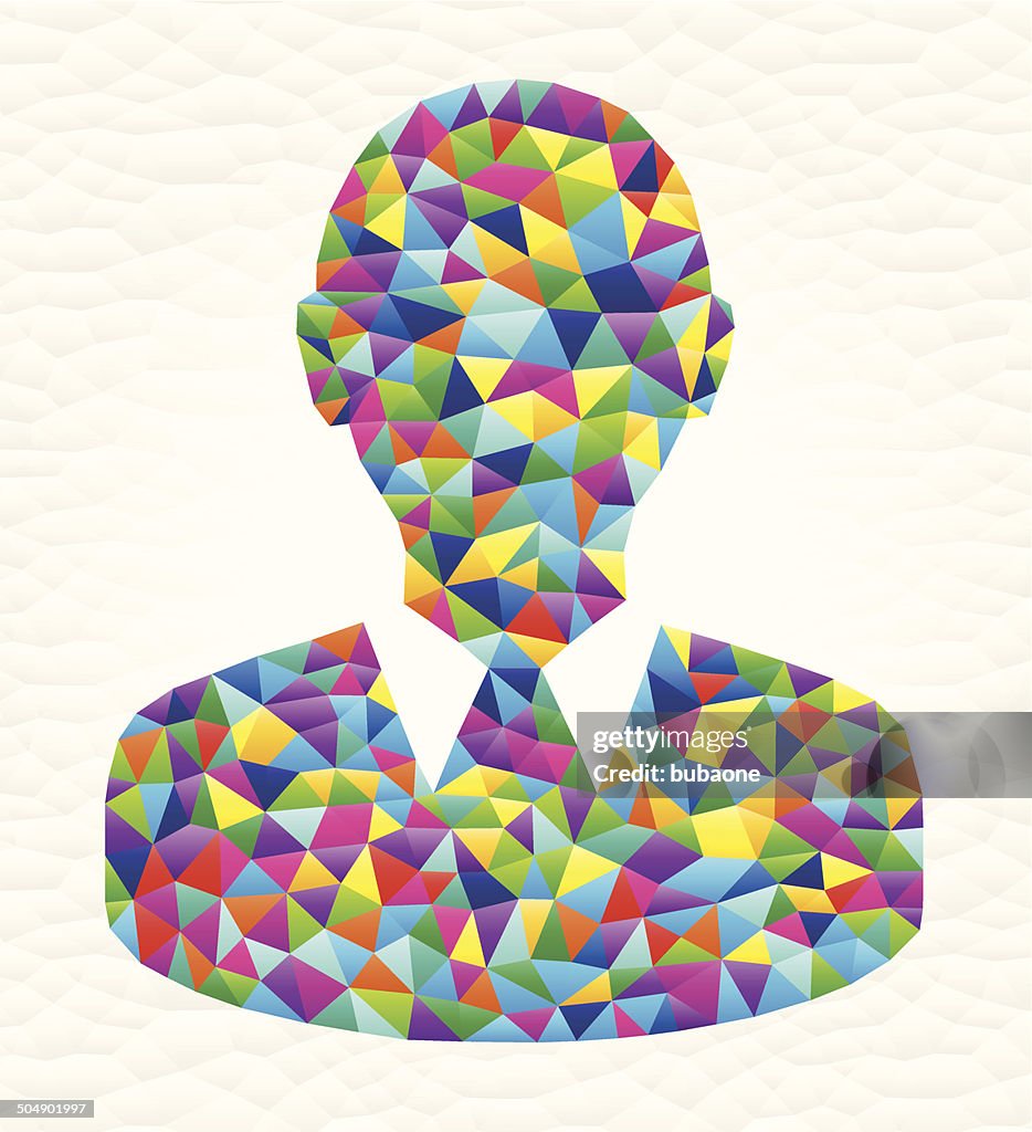 Headshot on triangular pattern mosaic royalty free vector art