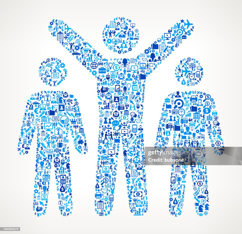 Happy Stick Figures on Business royalty free vector art Pattern