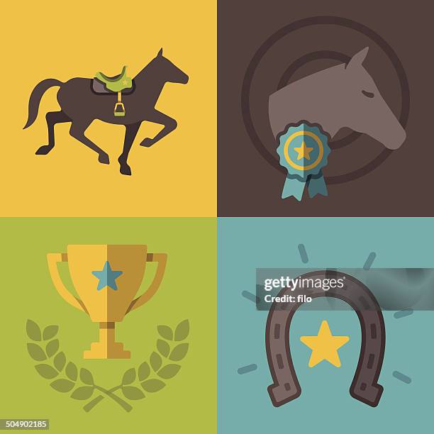 horse symbols - flat shoe stock illustrations