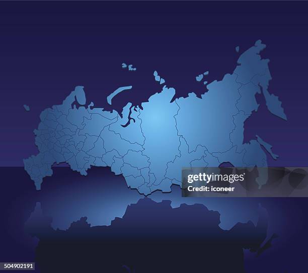 russia map shiny blue - soviet space stock illustrations