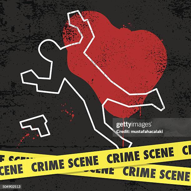 stockillustraties, clipart, cartoons en iconen met crime scene - asfalt