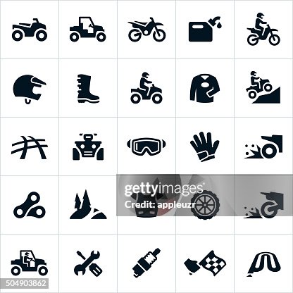 ATV, UTV and Dirt Bike Icons ATV, UTV and Dirt Bike Icons