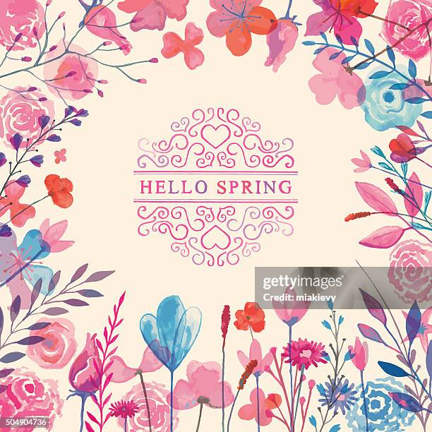 stockillustraties, clipart, cartoons en iconen met hello spring - ranunculales