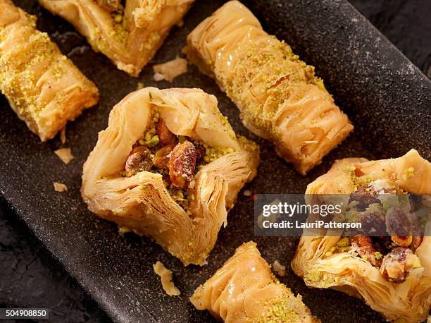 baklava - greece food stock pictures, royalty-free photos & images