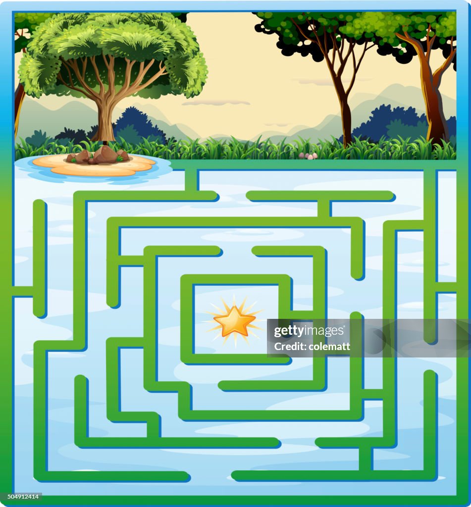 Maze Game Graphics Maze Game With Nature Background High-Res Vector Graphic - Getty Images