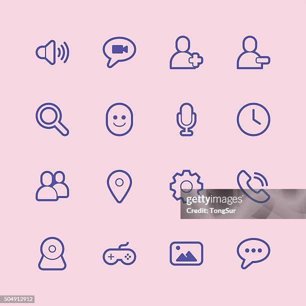 chat app icons - regular outline color - regular stock illustrations
