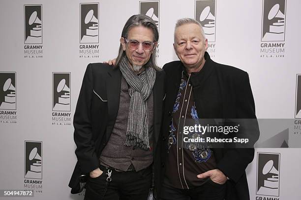 Vice President of the GRAMMY Foundation Scott Goldman and guitarist Tommy Emmanuel attend Great Guitars: Tommy Emmanuel at The GRAMMY Museum on...