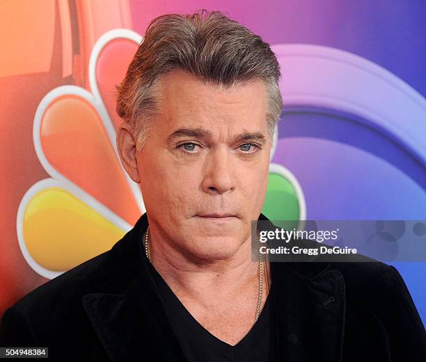 Actor Ray Liotta arrives at the 2016 NBCUniversal Winter TCA Press Tour at Langham Hotel on January 13, 2016 in Pasadena, California.