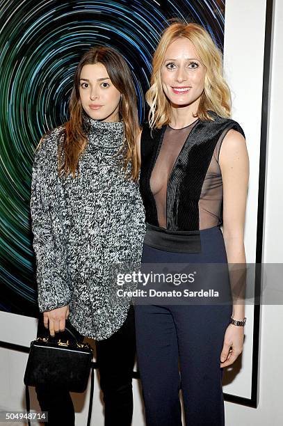 Stylist Jamie Schneider and Galvan's Katherine Holmgren attend the Galvan For Opening Ceremony Dinner Hosted By Swarovski at Private Residence on...