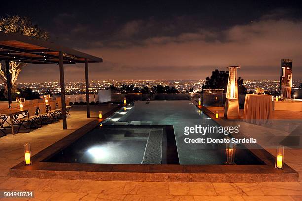 View of the venue during the Galvan For Opening Ceremony Dinner Hosted By Swarovski at Private Residence on January 13, 2016 in Los Angeles,...