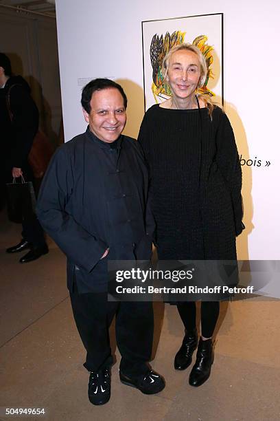 Azzedine Alaia and Carla Sozzani attend the 'Jean Nouvel and Claude Parent, Musees a venir' Exhibition Opening at Galerie Azzedine Alaïa on January...