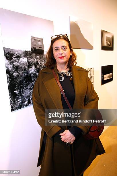 India Mahdavi attends the 'Jean Nouvel and Claude Parent, Musees a venir' Exhibition Opening at Galerie Azzedine Alaïa on January 13, 2016 in Paris,...