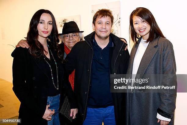 Contemporary artist Adel Abdessemed with his wife Julie , Poete Adonis and Lida Guan attend the 'Jean Nouvel and Claude Parent, Musees a venir'...