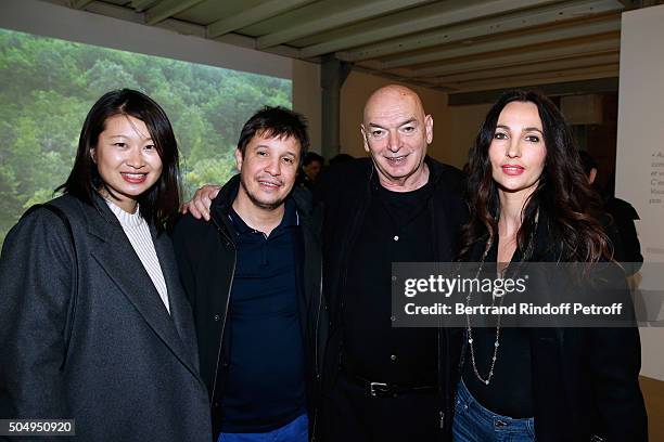 Architect Jean Nouvel wieth his wife Lida Guan and Contemporary artist Adel Abdessemed with his wife Julie attend the 'Jean Nouvel and Claude Parent,...