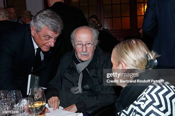 Dior Sidney Toledano, Architect Claude Parent and his wife Naad attend the 'Jean Nouvel and Claude Parent, Musees a venir' Exhibition Opening at...