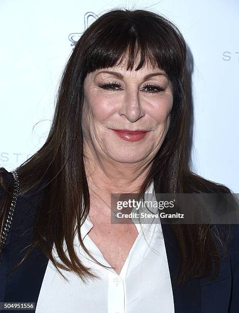 Anjelica Huston arrives at the Stella McCartney Autumn 2016 Presentation on January 12, 2016 in Hollywood, California.