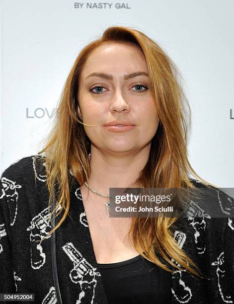 Brandi Cyrus attends Love, Courtney by Nasty Gal launch party at Nasty Gal on January 13, 2016 in Los Angeles, California.