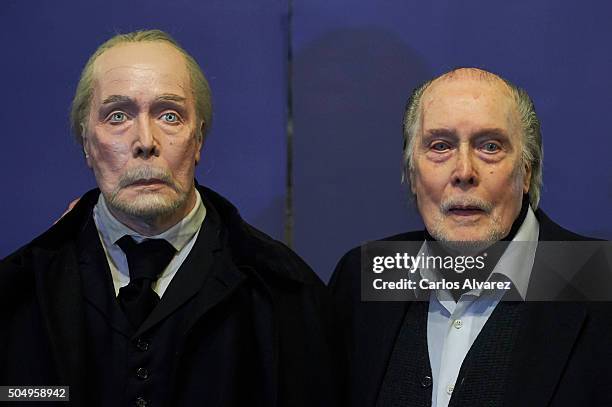 Actor Jack Taylor inaugurates the Dr Knox wax figure at the Madrid Wax Museum on January 14, 2016 in Madrid, Spain.