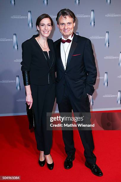 Ulrike Frank and Wolfgang Bahro attend the German Television Award at Rheinterrasse on January 13, 2016 in Duesseldorf, Germany.