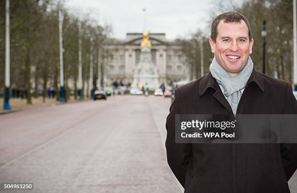 Peter Phillips poses for a photo on The Mall where 10,000 guests will attend The Patron's Lunch to be held on June 12 which will celebrate his...