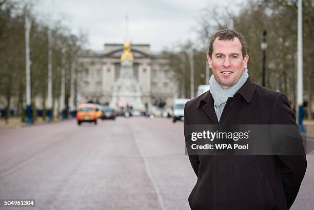 Peter Phillips poses for a photo on The Mall where 10,000 guests will attend The Patron's Lunch to be held on June 12 which will celebrate his...