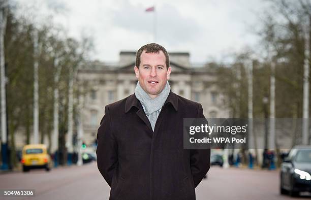 Peter Phillips poses for a photo on The Mall where 10,000 guests will attend The Patron's Lunch to be held on June 12 which will celebrate his...