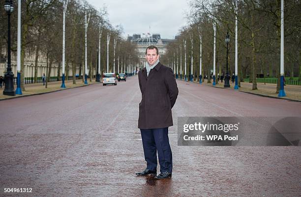 Peter Phillips poses for a photo on The Mall where 10,000 guests will attend The Patron's Lunch to be held on June 12 which will celebrate his...