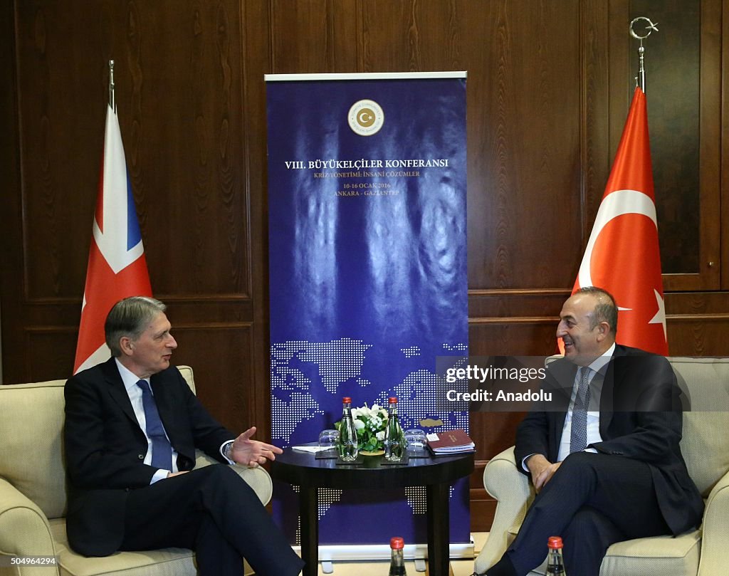 Turkish FM Cavusoglu meets British FM Hammond in Ankara