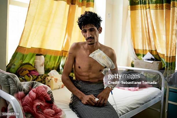 Wounded civilian finds rest at the Doctors Without Borders hospital in Sadah. The Arab coalition has been carrying out air strikes on a daily basis...