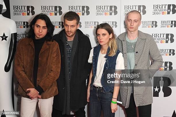 Wolf Alice attend the nominations launch for The Brit Awards 2016 at ITV Studios on January 14, 2016 in London, England.
