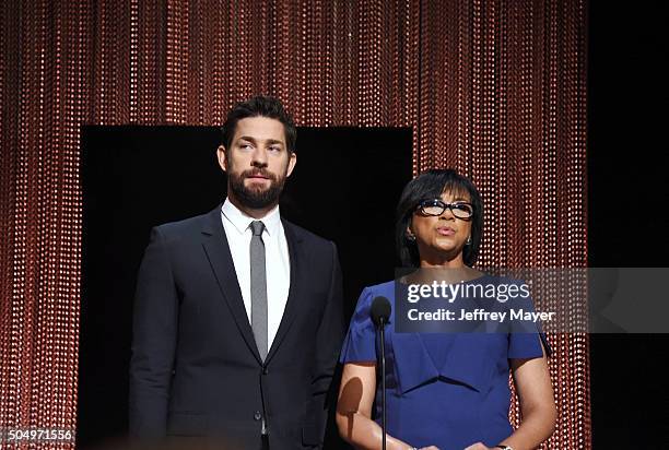 Actor John Krasinski and President of the Academy of Motion Picture Arts and Sciences Cheryl Boone Isaac announce the nominees during the 88th Oscars...
