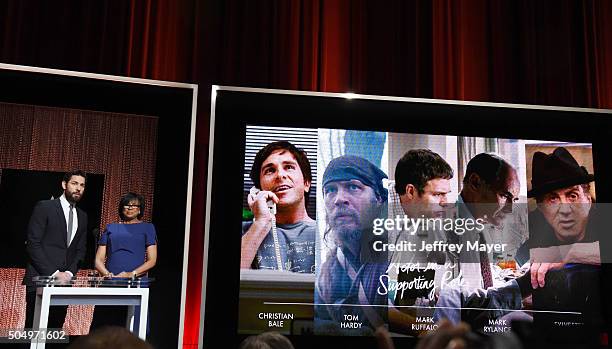 Actor John Krasinski and President of the Academy of Motion Picture Arts and Sciences Cheryl Boone Isaac announce the nominees during the 88th Oscars...