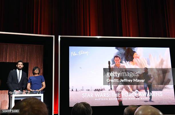 Actor John Krasinski and President of the Academy of Motion Picture Arts and Sciences Cheryl Boone Isaac announce the nominees during the 88th Oscars...
