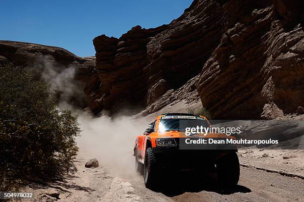 Robby Gordon of the United States of America and Kellon Walch of the United States of America in the GORDINI SC1 for TEAM SPEED ENERGY compete on day...