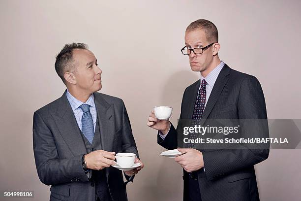 Writer/director Pete Docter and producer Jonas Rivera pose for a portrait at the BAFTA Los Angeles Awards Season Tea at the Four Seasons Hotel on...