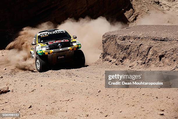 Emiliano Spataro of Argentina and Benjamin Lozada of Argentina in the RENAULT DUSTER for RENAULT DUSTER TEAM compete on day 12 / stage eleven between...