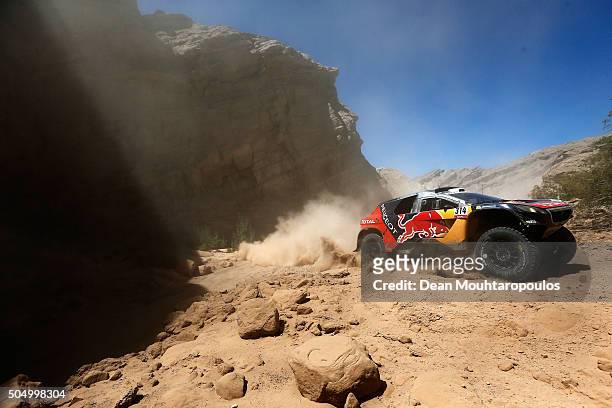 Sebastien Loeb of France and Daniel Elena of Monaco in the PEUGEOT 2008 DKR for TEAM PEUGEOT TOTAL compete on day 12 / stage eleven between La Rioja...