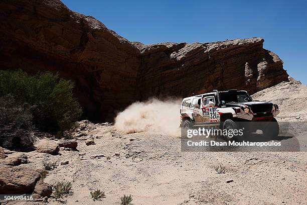 Miroslav Zapletal of the Czech Republic and Maciej Marton of Poland in the HUMMER H3 EVO VII P for OFFROADSPORT compete on day 12 / stage eleven...