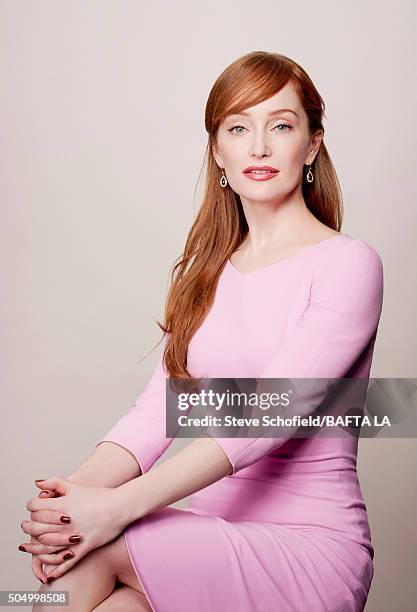 Actress Lotte Verbeek poses for a portrait at the BAFTA Los Angeles Awards Season Tea at the Four Seasons Hotel on January 9, 2016 in Los Angeles,...